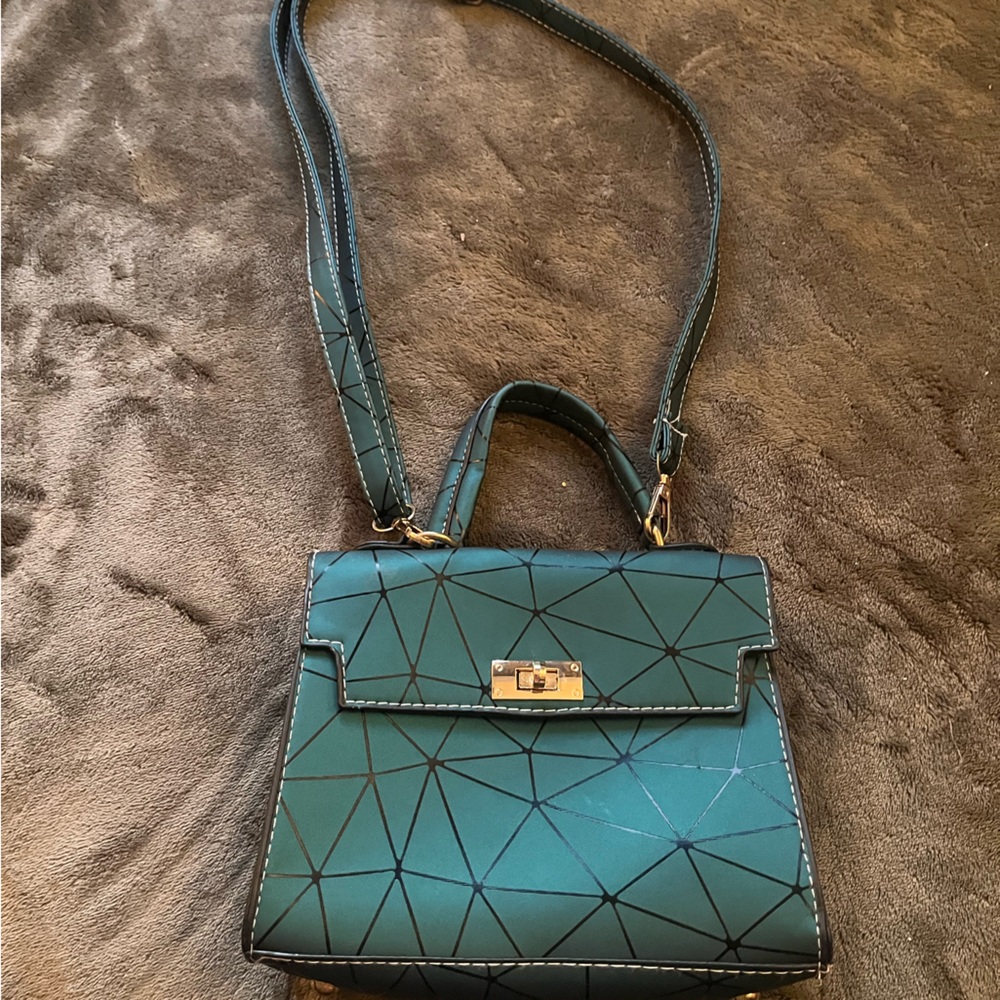 Teal Geometric Design purse